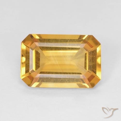 Citrine Orange doré profond naturelle Octogone / coupe Émeraude, 3.36 ct, VS