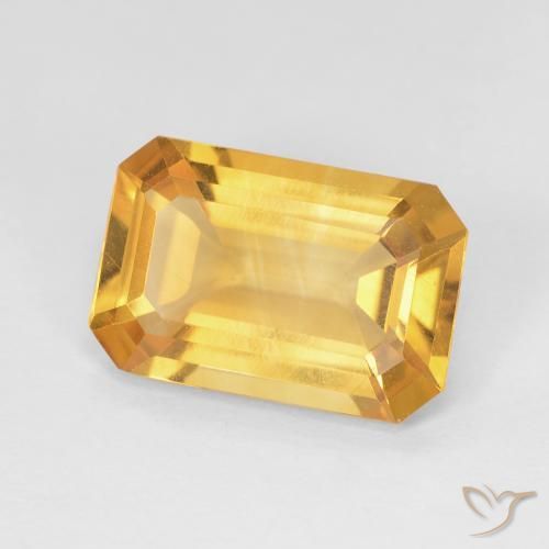 Citrine Orange doré profond naturelle Octogone / coupe Émeraude, 3.36 ct, VS
