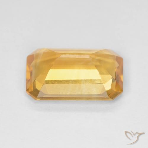 Citrine Orange doré profond naturelle Octogone / coupe Émeraude, 3.36 ct, VS