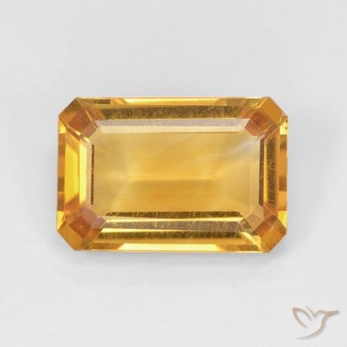 Citrine Doré-orange foncé naturelle Octogone / coupe Émeraude, 3.51 ct, VVS-VS