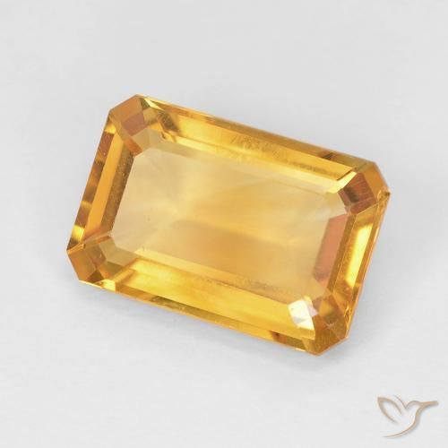 Citrine Doré-orange foncé naturelle Octogone / coupe Émeraude, 3.51 ct, VVS-VS