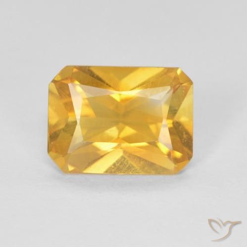1.20ct Naturel Doré vif Citrine, Taille émeraude, VVS-VS