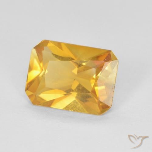 Citrine Doré vif naturelle Octogone / coupe Émeraude, 1.20 ct, VVS-VS