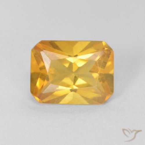 Citrine Doré vif naturelle Octogone / coupe Émeraude, 1.28 ct, VVS-VS