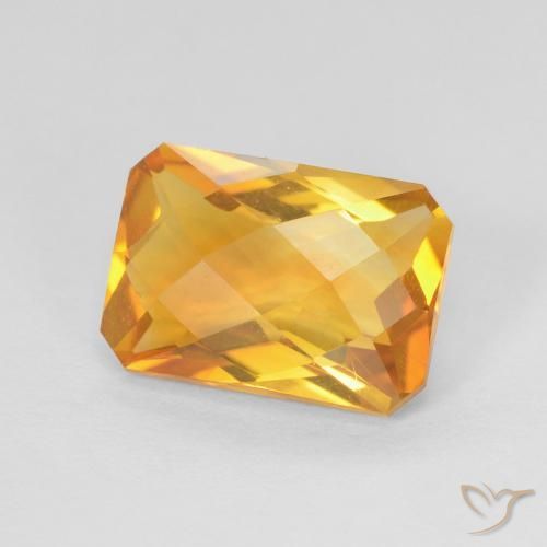 2.52ct Naturel Orange-or Citrine, Taille émeraude, VVS