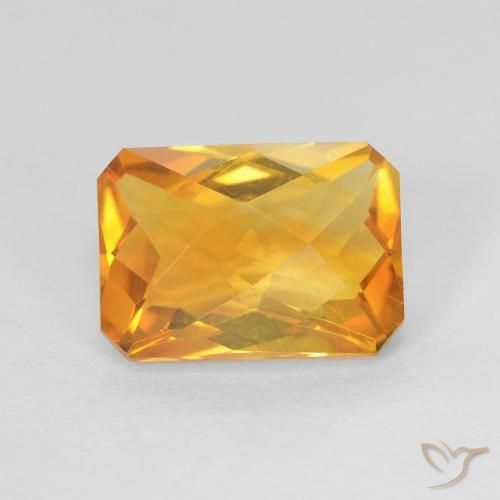 Citrine Orange-or naturelle Octogone / coupe Émeraude, 2.52 ct, VVS