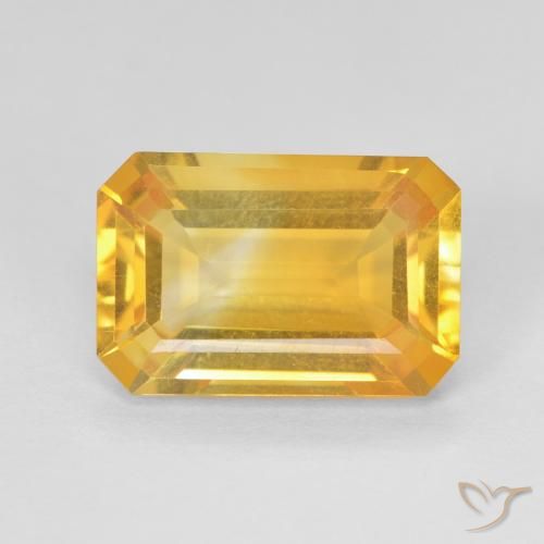 Citrine Doré naturelle Octogone / coupe Émeraude, 3.70 ct, VVS-VS