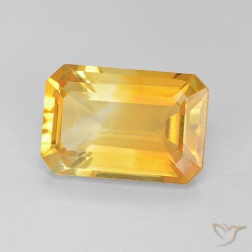 Citrine Doré naturelle Octogone / coupe Émeraude, 3.70 ct, VVS-VS