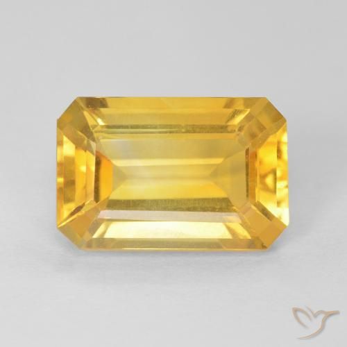 3.80ct Naturel Doré Citrine, Taille émeraude, VVS-VS