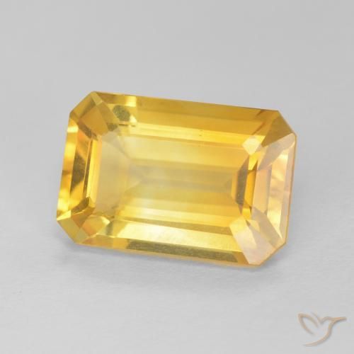 Citrine Doré naturelle Octogone / coupe Émeraude, 3.80 ct, VVS-VS