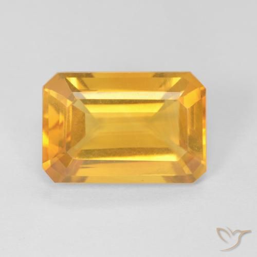 Citrine Orange-or naturelle Octogone / coupe Émeraude, 3.60 ct, VVS-VS