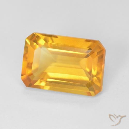 Citrine Orange-or naturelle Octogone / coupe Émeraude, 3.60 ct, VVS-VS