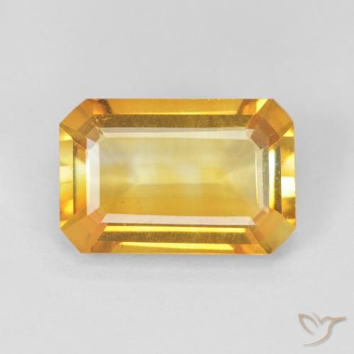 Citrine Doré naturelle Octogone / coupe Émeraude, 3.37 ct, VVS