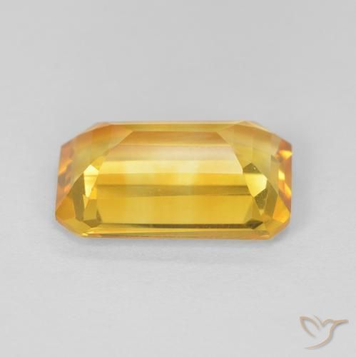 Citrine Doré naturelle Octogone / coupe Émeraude, 3.37 ct, VVS
