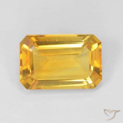 Citrine Doré naturelle Octogone / coupe Émeraude, 3.81 ct, VVS