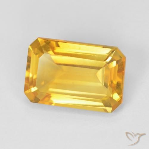 Citrine Doré naturelle Octogone / coupe Émeraude, 3.81 ct, VVS
