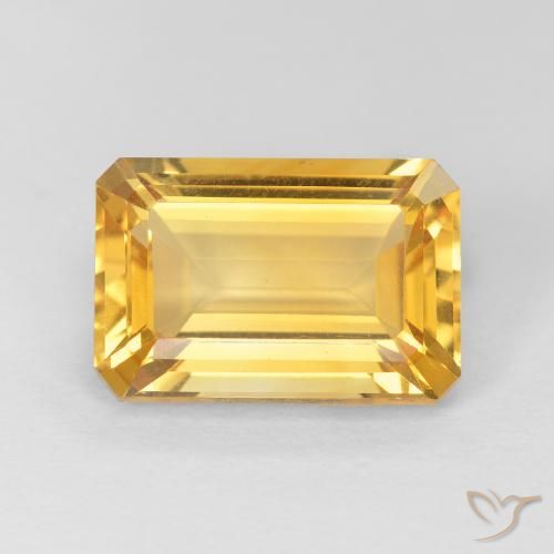 4.10ct Naturel Doré vif Citrine, Taille émeraude, VVS