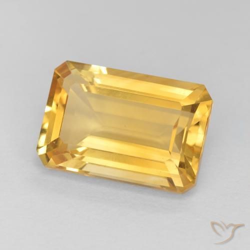 Citrine Doré vif naturelle Octogone / coupe Émeraude, 4.10 ct, VVS
