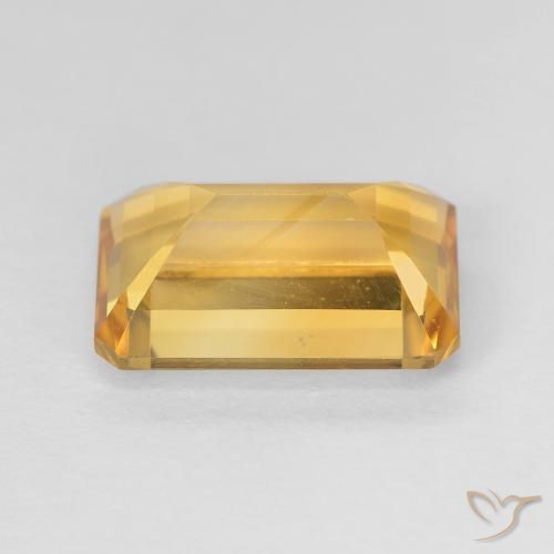 Citrine Doré vif naturelle Octogone / coupe Émeraude, 4.10 ct, VVS