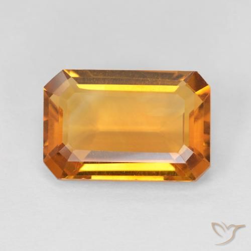 Citrine Or naturelle Octogone / coupe Émeraude, 3.50 ct, VVS