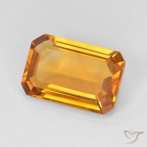 Citrine Or naturelle Octogone / coupe Émeraude, 3.50 ct, VVS