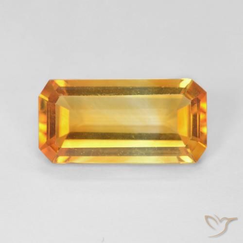 Citrine Or naturelle Octogone / coupe Émeraude, 3.41 ct, VVS