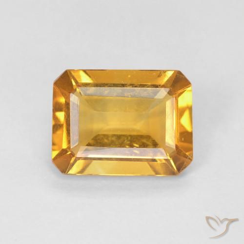 Citrine Orange doré profond naturelle Octogone / coupe Émeraude, 1.25 ct, VS