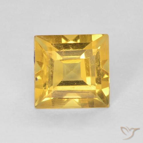 Citrine Doré moyen naturelle Carré, 0.90 ct, VS