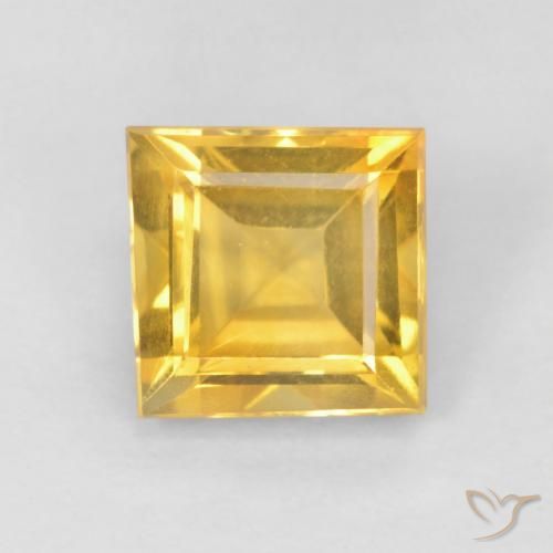 Citrine Or moyen naturelle Carré, 0.94 ct, VS