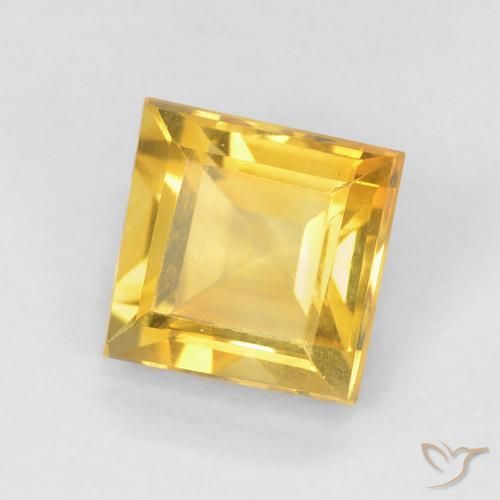 Citrine Or moyen naturelle Carré, 0.94 ct, VS
