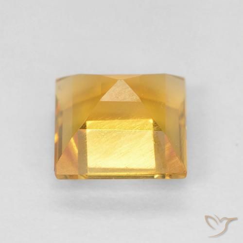 Citrine Doré vif naturelle Carré, 1.06 ct, VS