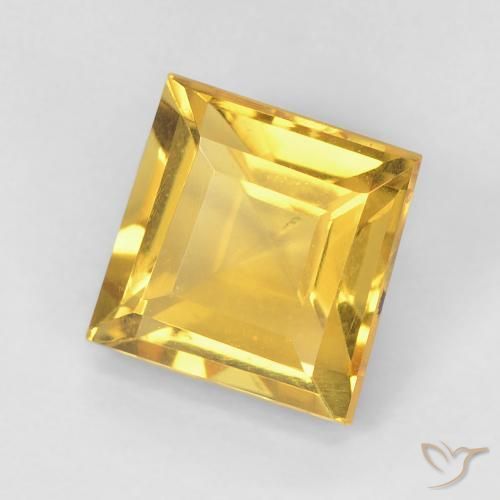 Citrine Doré naturelle Carré, 1.22 ct, VVS-VS