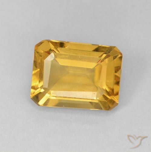 Citrine Or moyen naturelle Octogone / coupe Émeraude, 1.31 ct, VVS