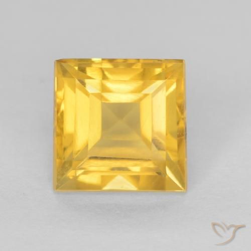 Citrine Or moyen naturelle Carré, 1.24 ct, VS
