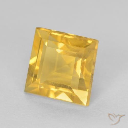 Citrine Or moyen naturelle Carré, 1.24 ct, VS