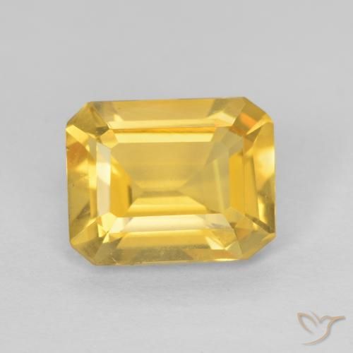 Citrine Or moyen naturelle Octogone / coupe Émeraude, 1.25 ct, VVS-VS