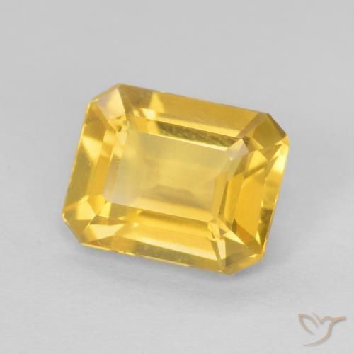 Citrine Or moyen naturelle Octogone / coupe Émeraude, 1.25 ct, VVS-VS