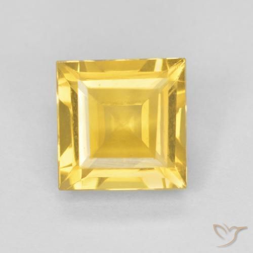 Citrine Doré vif naturelle Carré, 1.01 ct, VVS-VS