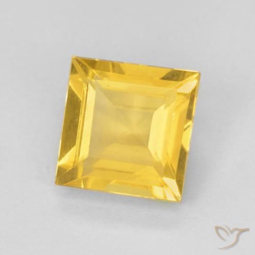 Citrine Doré vif naturelle Carré, 1.01 ct, VVS-VS