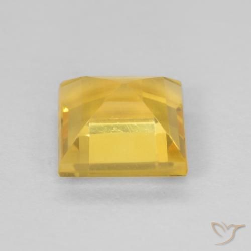 Citrine Doré vif naturelle Carré, 1.01 ct, VVS-VS