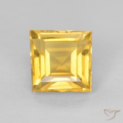 Citrine Doré naturelle Carré, 1.02 ct, VVS-VS