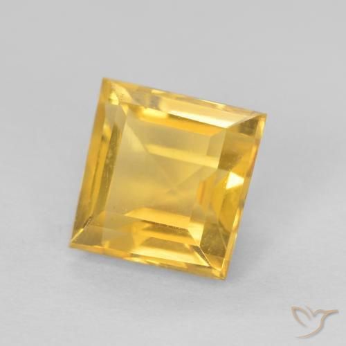 Citrine Doré naturelle Carré, 1.02 ct, VVS-VS