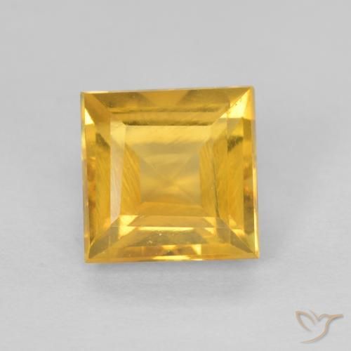 Citrine Orange Doré naturelle Carré, 0.98 ct, VS