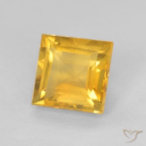 Citrine Orange Doré naturelle Carré, 0.98 ct, VS