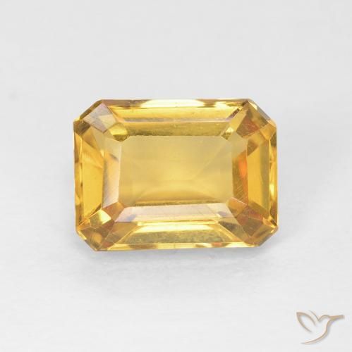 Citrine Doré naturelle Octogone / coupe Émeraude, 1.54 ct, VVS-VS
