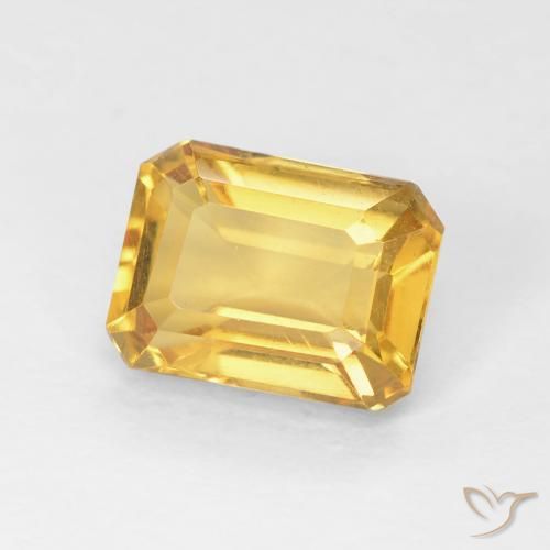 Citrine Doré naturelle Octogone / coupe Émeraude, 1.54 ct, VVS-VS