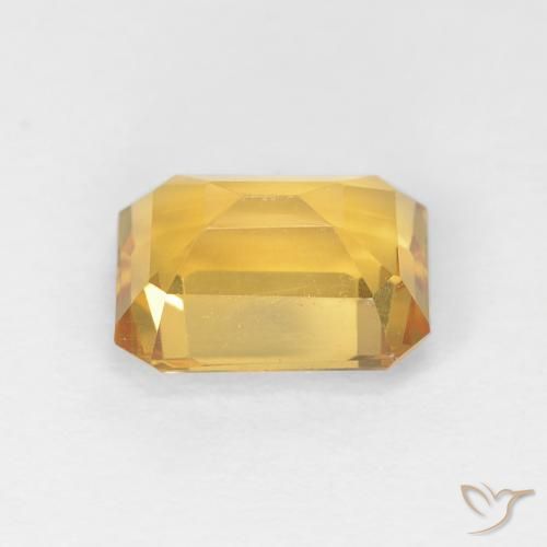 Citrine Doré naturelle Octogone / coupe Émeraude, 1.54 ct, VVS-VS