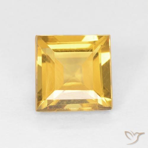 Citrine Doré vif naturelle Carré, 1.00 ct, VVS-VS