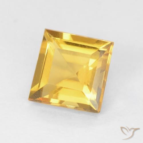 Citrine Doré vif naturelle Carré, 1.00 ct, VVS-VS