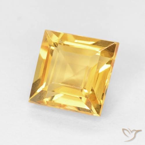 Citrine Or moyen naturelle Carré, 1.16 ct, VVS